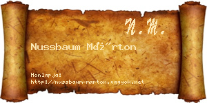 Nussbaum Márton névjegykártya