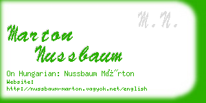marton nussbaum business card